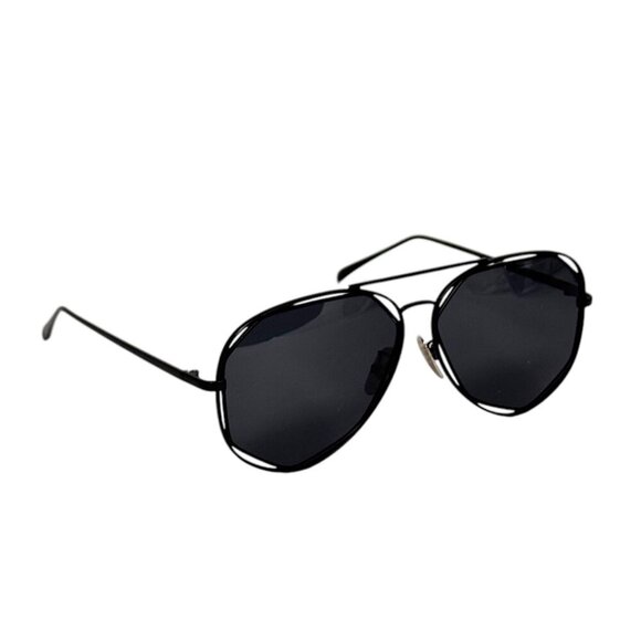 Sunglasses Black Blue Aviator Round Set Of 2 Summer Beach Fashion Accessories - Picture 4 of 8